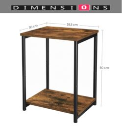 Modcraft Set of 2 Side Tables for Bedroom & Livingroom in Brown - thumbnail 4