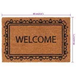 Berkfield Home Door Mat Natural 40x60 cm Tufted Coir in Brown - thumbnail 6