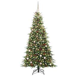 Berkfield Home Artificial Hinged Christmas Tree Green 210 cm PE & PVC - thumbnail 3