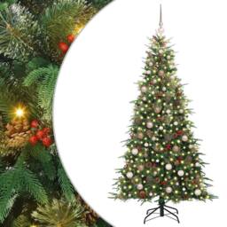 Berkfield Home Artificial Hinged Christmas Tree Green 210 cm PE & PVC - thumbnail 2