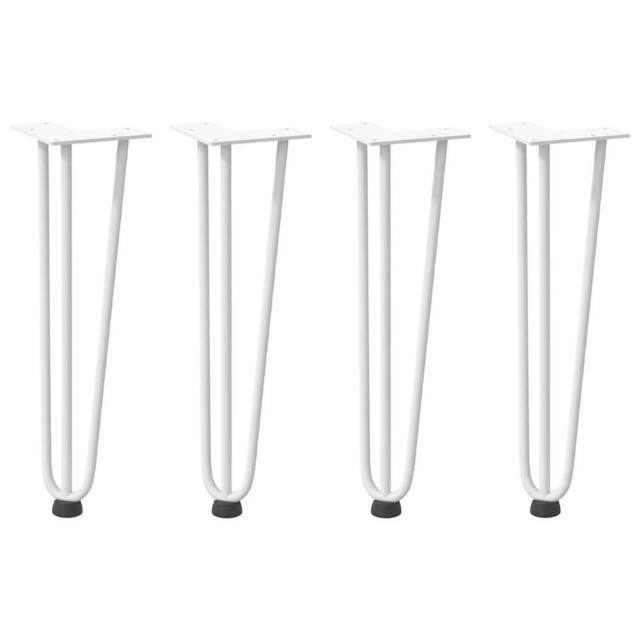 Berkfield Home Hairpin Table Legs 4 pcs White 42 cm Solid Steel - image 1