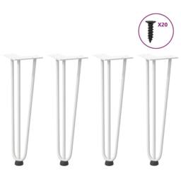 Berkfield Home Hairpin Table Legs 4 pcs White 42 cm Solid Steel - thumbnail 2