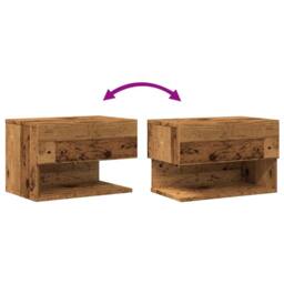 Berkfield Home Durable Wall-mounted Bedside Cabinet Old Wood in Brown - thumbnail 9