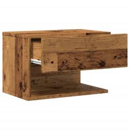 Berkfield Home Durable Wall-mounted Bedside Cabinet Old Wood in Brown - thumbnail 8