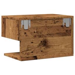 Berkfield Home Durable Wall-mounted Bedside Cabinet Old Wood in Brown - thumbnail 7