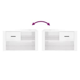 Berkfield Home Shoe Cabinet High Gloss White 80x35x45 cm Engineered Wood - Size: 80 x 35 x 45 cm - thumbnail 7