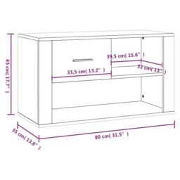 Berkfield Home Shoe Cabinet High Gloss White 80x35x45 cm Engineered Wood - Size: 80 x 35 x 45 cm - thumbnail 9