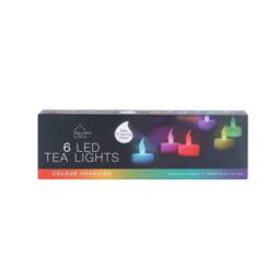 Voltico Colour Changing LED Tea Lights Flameless Candles Battery Operated 6PC in White - thumbnail 5