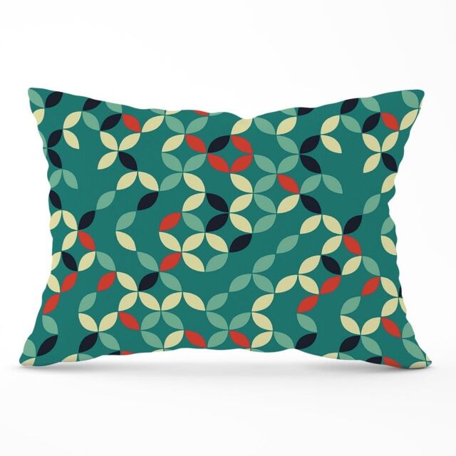 Warren Reed - Designer Geometric Pattern Design Cushions in Green - Size: 45 cm x 45 cm - image 1