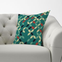 Warren Reed - Designer Geometric Pattern Design Cushions in Green - Size: 45 cm x 45 cm - thumbnail 2