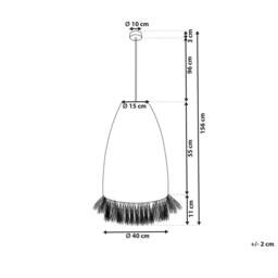 Wyld and Coco Pendant Lamp Natural Corn Husk Shade Wicker and Seagrass Black Iron - thumbnail 3