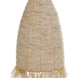 Wyld and Coco Pendant Lamp Natural Corn Husk Shade Wicker and Seagrass Black Iron - thumbnail 2
