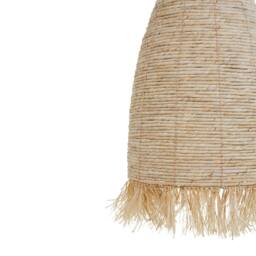 Wyld and Coco Pendant Lamp Natural Corn Husk Shade Wicker and Seagrass Black Iron - thumbnail 6