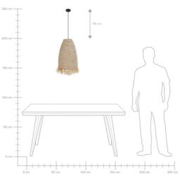 Wyld and Coco Pendant Lamp Natural Corn Husk Shade Wicker and Seagrass Black Iron - thumbnail 8