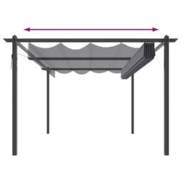 Berkfield Home Garden Gazebo with Retractable Roof 4x3 m Anthracite in Black - thumbnail 5