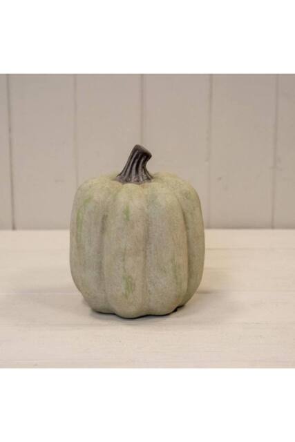 KDMD Medium Dusty Green Ceramic Pumpkin Ornament in Pale Green - image 1