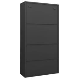 Berkfield Home Office Cabinet Anthracite 90x40x180 cm Steel in Charcoal - Size: 90 x 40 x 180 cm - thumbnail 4
