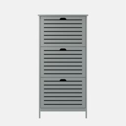 GFW Bergen Three Tier Shoe Cabinet in Grey - thumbnail 3