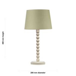 First Choice Lighting Set of 2 Bobbin - Ivory Lamps with Sage Green Cotton Shades in White - thumbnail 8