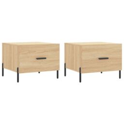 Berkfield Home Coffee Tables 2 pcs Sonoma Oak 50x50x40 cm Engineered Wood in Brown - Size: 50 x 50 x 40 cm - thumbnail 2