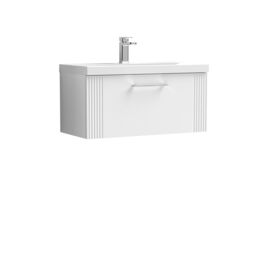 Balterley Wall Hung 1 Drawer Vanity Unit - Thin-Edge Basin 800mm, Satin White