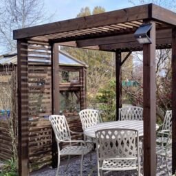 Rutland County Garden Furniture Ltd Panel Pergola - Wood - L300 x W300 cm - Rustic Brown - thumbnail 6