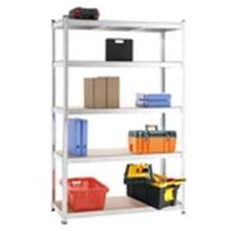 EONLION 180X120X45CM Metal Shelving Units 5 Tiers Steel Garage Shelving Silver - Size: 180 x 120 x 45 cm