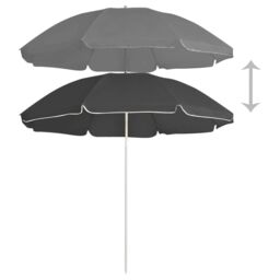 Berkfield Home Outdoor Parasol with Steel Pole Anthracite 180 cm in Black - thumbnail 2