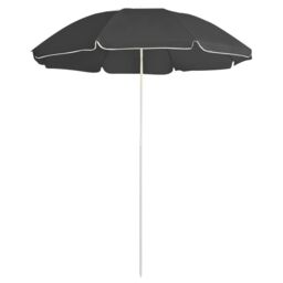 Berkfield Home Outdoor Parasol with Steel Pole Anthracite 180 cm in Black - thumbnail 1