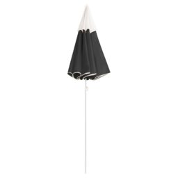 Berkfield Home Outdoor Parasol with Steel Pole Anthracite 180 cm in Black - thumbnail 3