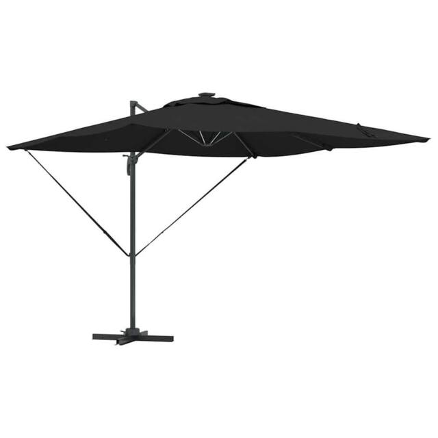 Berkfield Home Cantilever Roma Parasol with LEDs - Black, 286 x 285 x 270 cm, Al… in Black - Size: 286 x 285 x 270 cm - image 1