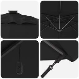 Berkfield Home Cantilever Roma Parasol with LEDs - Black, 286 x 285 x 270 cm, Al… in Black - Size: 286 x 285 x 270 cm - thumbnail 9