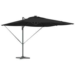 Berkfield Home Cantilever Roma Parasol with LEDs - Black, 286 x 285 x 270 cm, Al… in Black - Size: 286 x 285 x 270 cm - thumbnail 3