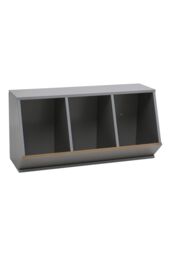 Living and Home 40cm H Double Layer Open Toy Clothing and Bookcase Management Cabinet in Black - thumbnail 3