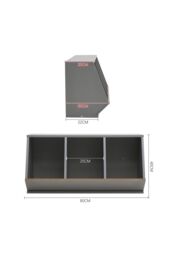 Living and Home 40cm H Double Layer Open Toy Clothing and Bookcase Management Cabinet in Black - thumbnail 6