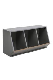 Living and Home 40cm H Double Layer Open Toy Clothing and Bookcase Management Cabinet in Black - thumbnail 5