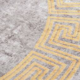 Berkfield Home Rug Washable œÜ120 cm Grey Anti Slip - Size: Medium - thumbnail 4