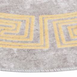 Berkfield Home Rug Washable œÜ120 cm Grey Anti Slip - Size: Medium - thumbnail 5