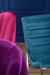 Orsina Velvet Cocktail Chair, Easy to Adjust Comfy Chair, Effortless Cleaning Ocassional Accent Chair in Blue - thumbnail 5