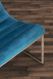 Orsina Velvet Cocktail Chair, Easy to Adjust Comfy Chair, Effortless Cleaning Ocassional Accent Chair in Blue - thumbnail 4