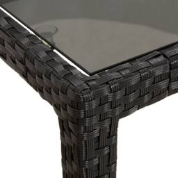 Berkfield Home Garden Dining Table Black 90x90x75 cm Poly Rattan - Size: 90 x 90 x 75 cm - thumbnail 5