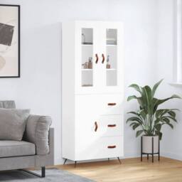 Berkfield Home Highboard White 69.5x34x180 cm Engineered Wood - thumbnail 2