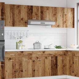 Berkfield Home Hanging Cabinet Lyon Old Wood 80x31x60 cm Engineered Wood in Brown - Size: 80 x 31 x 60 cm - thumbnail 3
