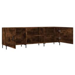 Berkfield Home TV Cabinet Smoked Oak 150x30x50 cm Engineered Wood in Brown - Size: 150 x 30 x 50 cm - thumbnail 6