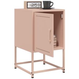 Berkfield Home Bedside Cabinets 2 pcs Pink 36x39x60.5 cm Steel - thumbnail 4