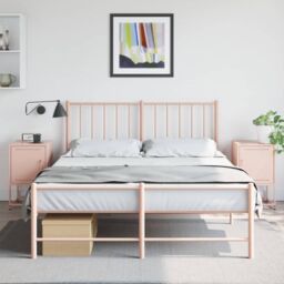 Berkfield Home Bedside Cabinets 2 pcs Pink 36x39x60.5 cm Steel - thumbnail 3