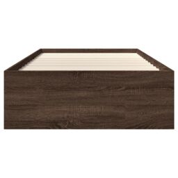 Berkfield Home Bed Frame without Mattress Brown Oak 90x200 cm Engineered Wood - thumbnail 5