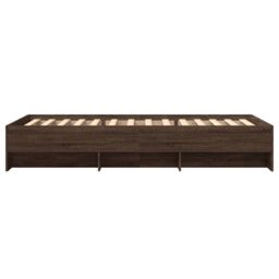 Berkfield Home Bed Frame without Mattress Brown Oak 90x200 cm Engineered Wood - thumbnail 6