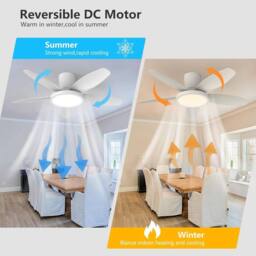 Garwarm Ceiling Fans with Lights 42 Inch White with Timer for Bedroom - thumbnail 7