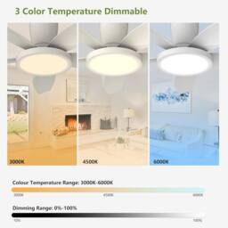 Garwarm Ceiling Fans with Lights 42 Inch White with Timer for Bedroom - thumbnail 3